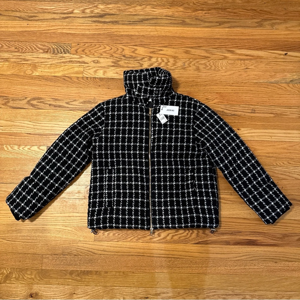Jason Wu Coat Chic Houndstooth Puffer Jacket Medium